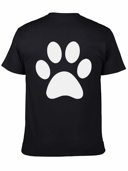 Camiseta Negra con Huella de Pata Blanca