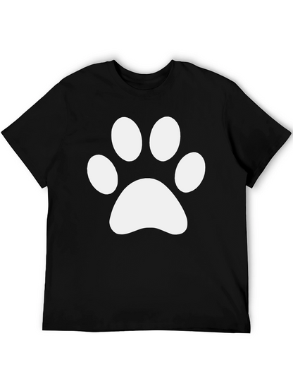 Camiseta Negra con Huella de Pata Blanca