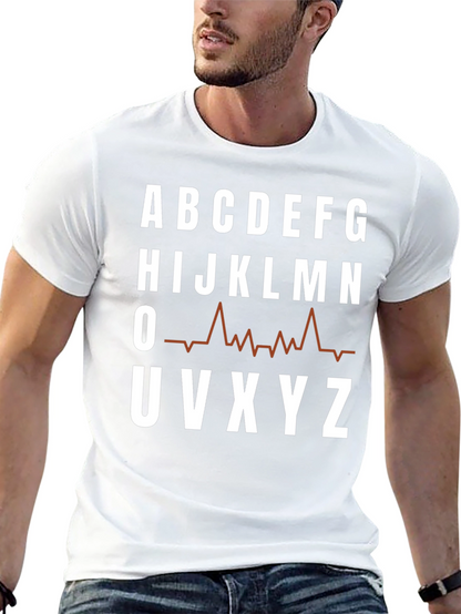 Camiseta Hombre Abecedario Latido Cardiaco