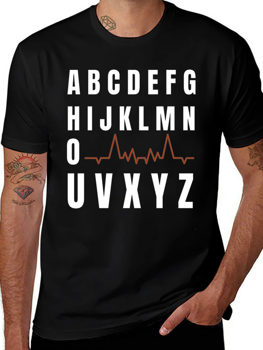 Camiseta Hombre Abecedario Latido Cardiaco