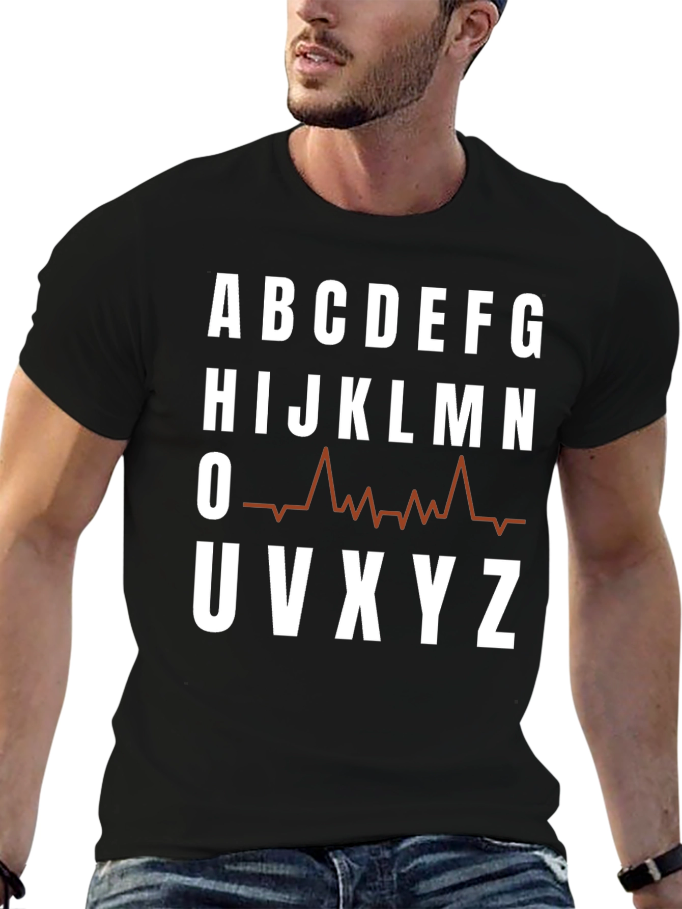 Camiseta Hombre Abecedario Latido Cardiaco