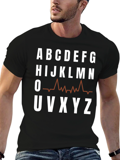 Camiseta Hombre Abecedario Latido Cardiaco