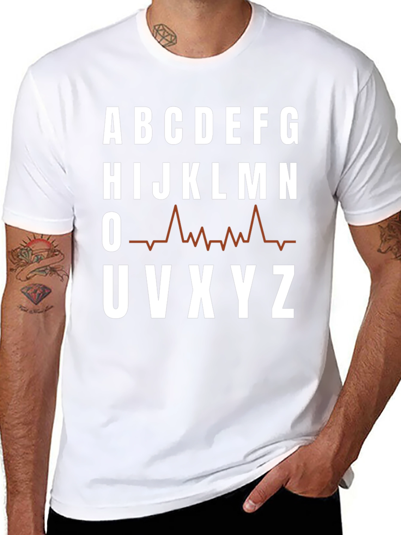 Camiseta Hombre Abecedario Latido Cardiaco