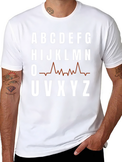 Camiseta Hombre Abecedario Latido Cardiaco