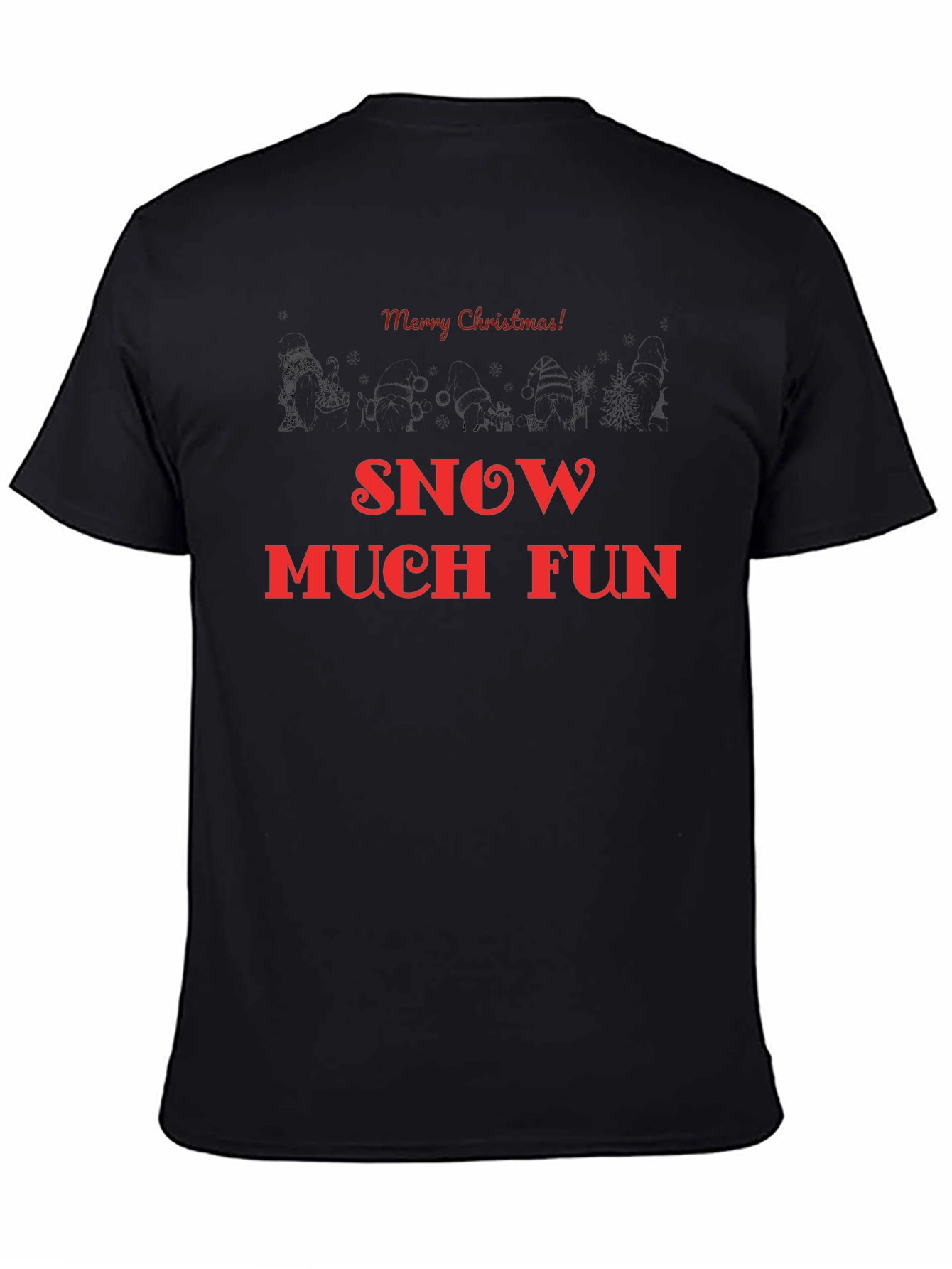 Camiseta Navideña Negra: Nieve y Diversión