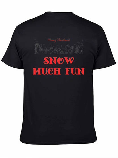 Camiseta Navideña Negra: Nieve y Diversión