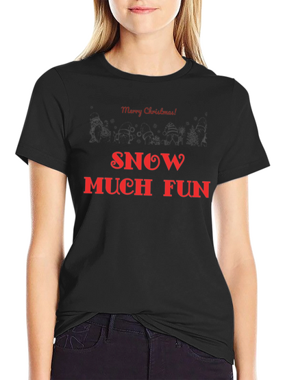 Camiseta Navideña Negra: Nieve y Diversión