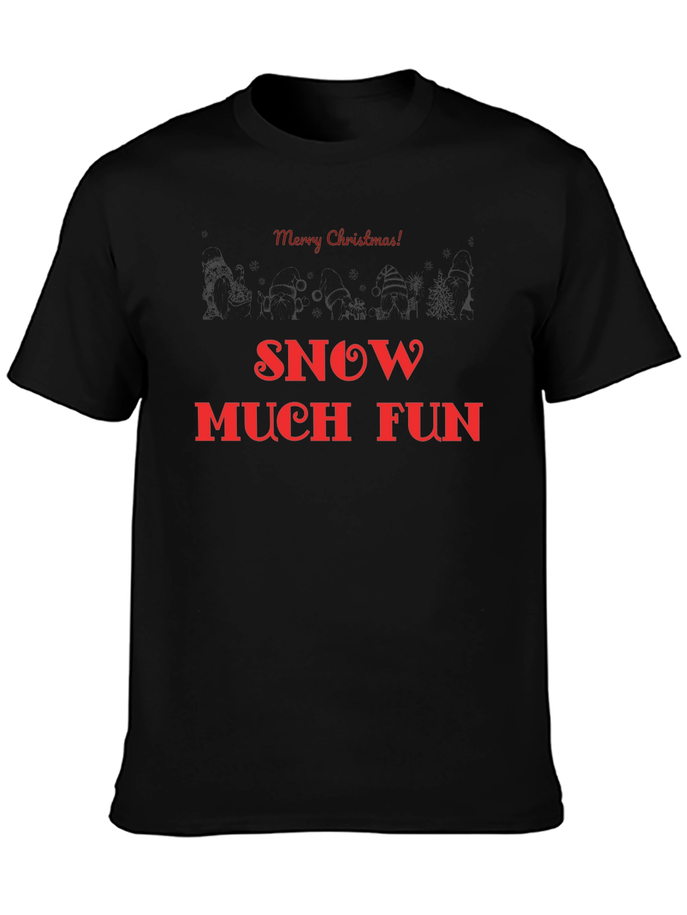 Camiseta Navideña Negra: Nieve y Diversión