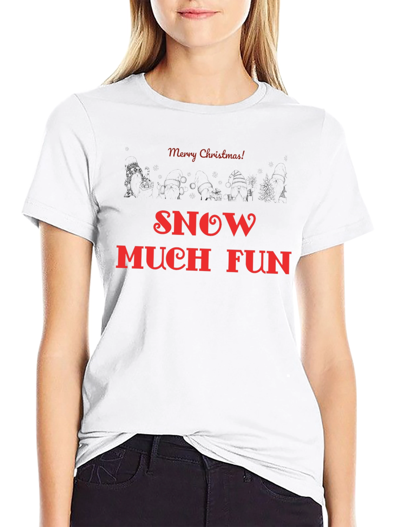 Camiseta Navideña Negra: Nieve y Diversión