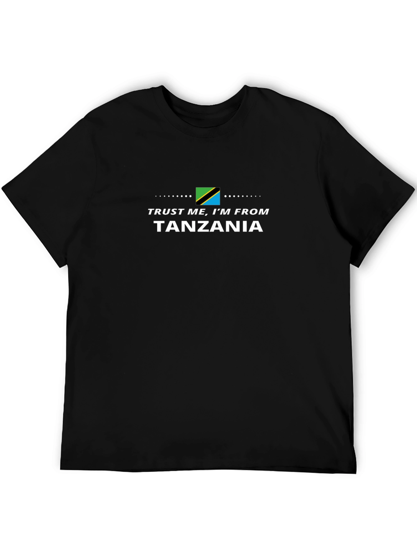 Camiseta Negra Confía en Mí Soy de Tanzania