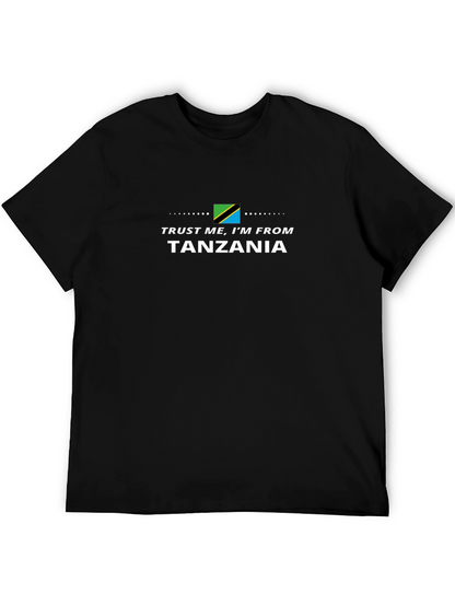 Camiseta Negra Confía en Mí Soy de Tanzania