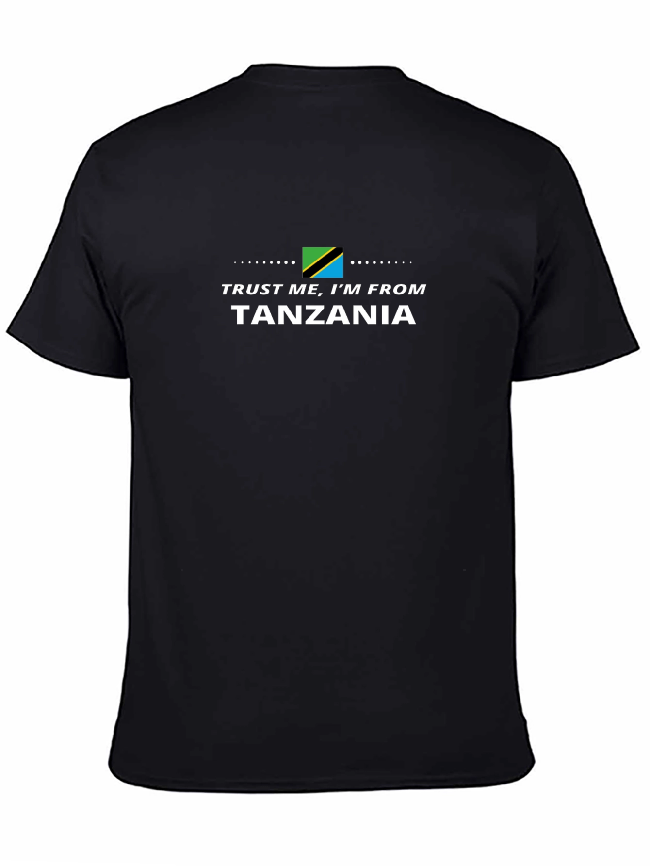 Camiseta Negra Confía en Mí Soy de Tanzania