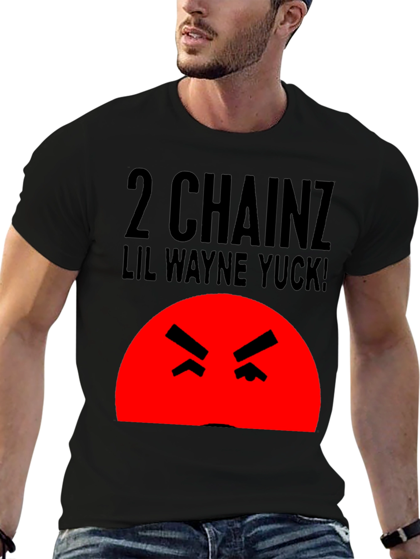 Camiseta Hombre Negra 2 Chainz Lil Wayne Yuck!