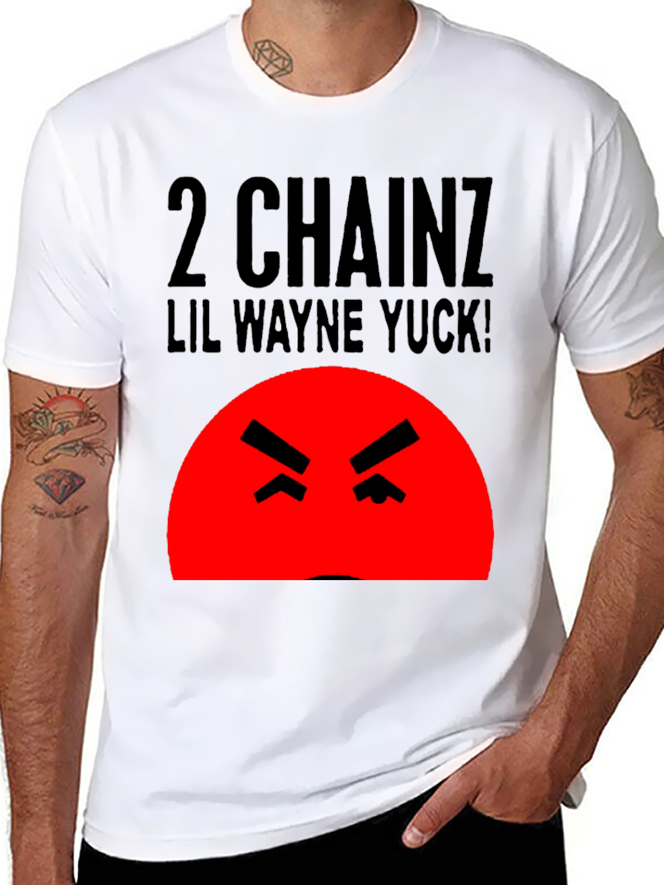 Camiseta Hombre Negra 2 Chainz Lil Wayne Yuck!