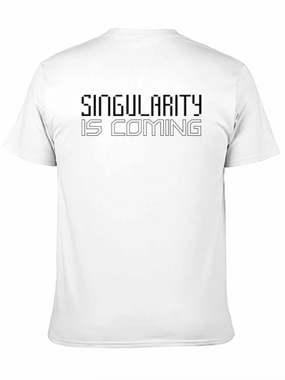 Camiseta Negra Singularity is Coming - Estilo Futurista