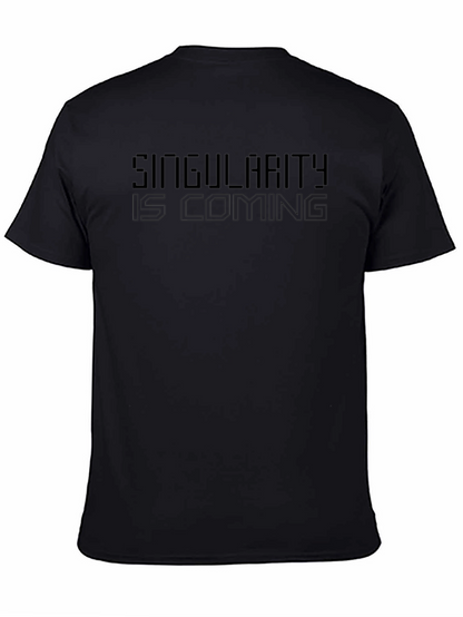 Camiseta Negra Singularity is Coming - Estilo Futurista