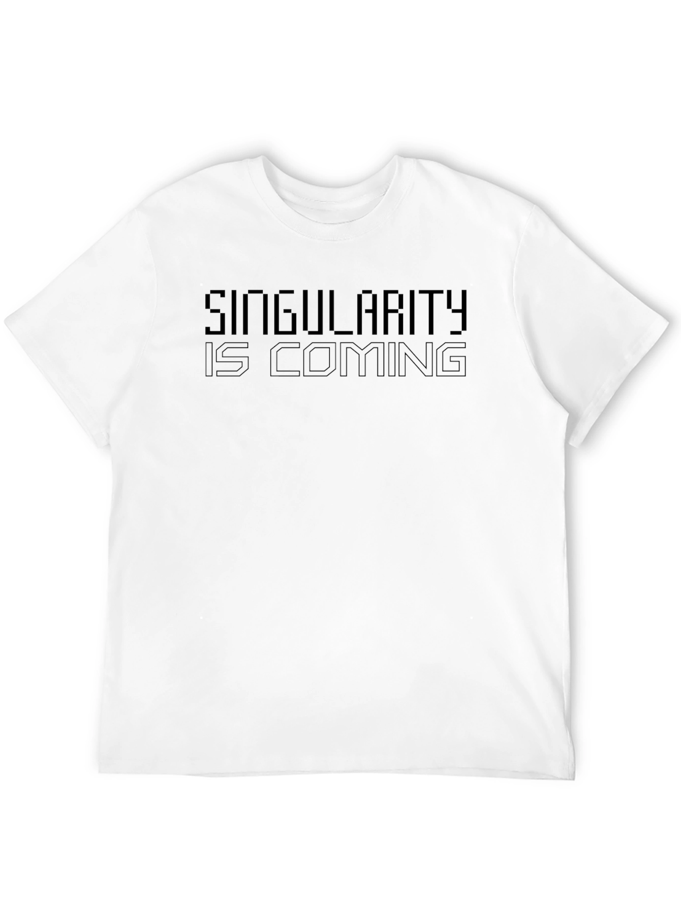 Camiseta Negra Singularity is Coming - Estilo Futurista