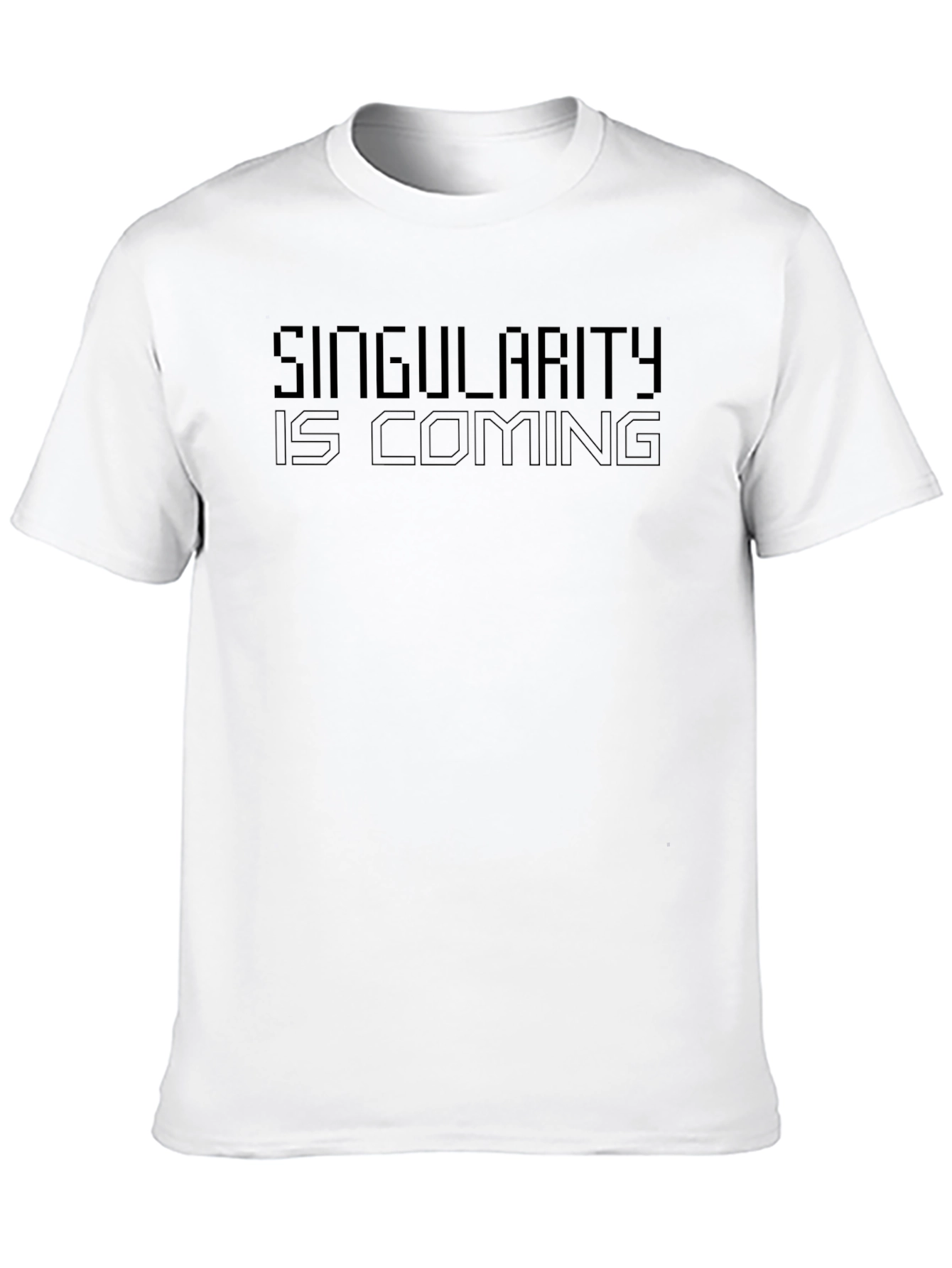 Camiseta Negra Singularity is Coming - Estilo Futurista