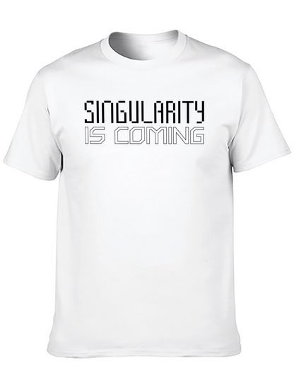 Camiseta Negra Singularity is Coming - Estilo Futurista