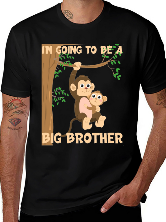 Camiseta Voy a ser un hermano mayor con diseño de mono