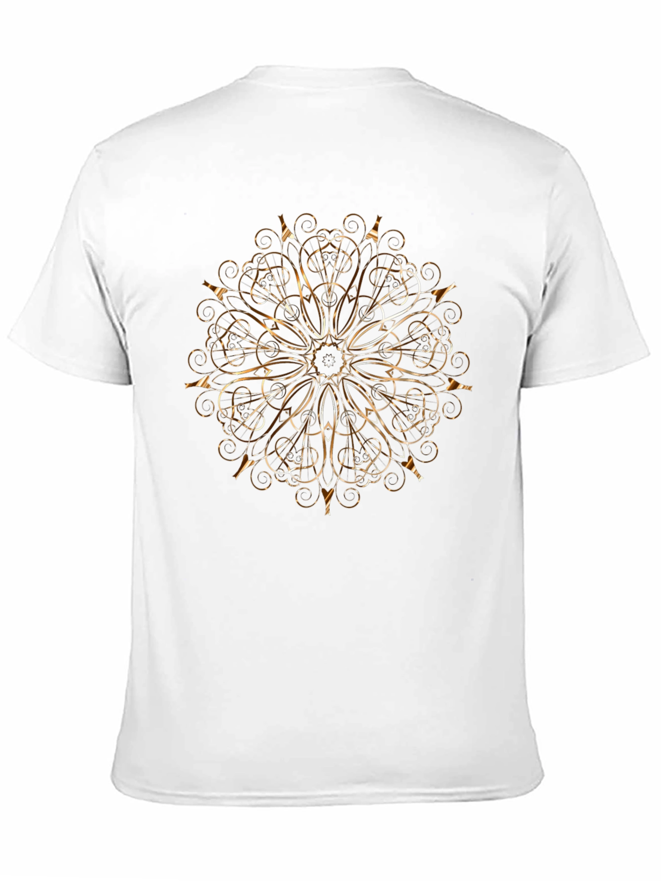 Camiseta Negra con Diseño Mandala Dorado