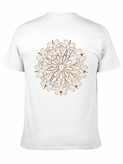 Camiseta Negra con Diseño Mandala Dorado