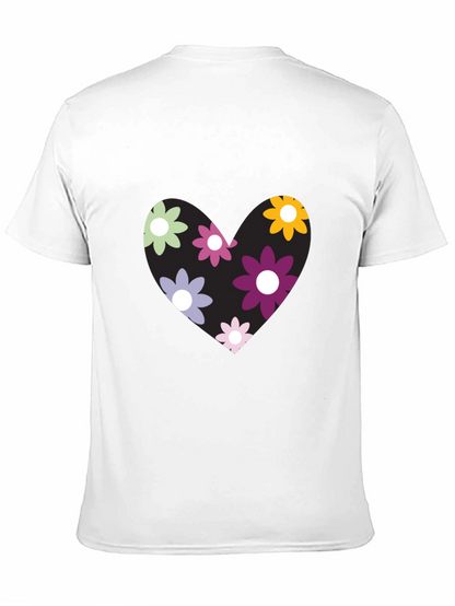 Camiseta Negra con Corazón Floral