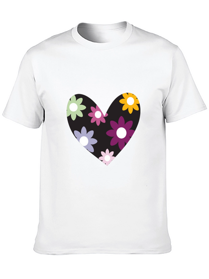 Camiseta Negra con Corazón Floral