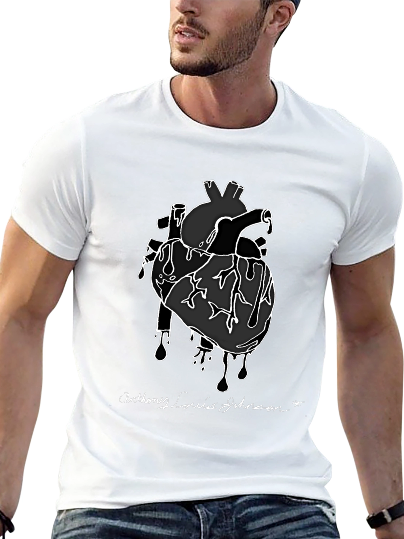 Camiseta Negra Corazón Anatómico