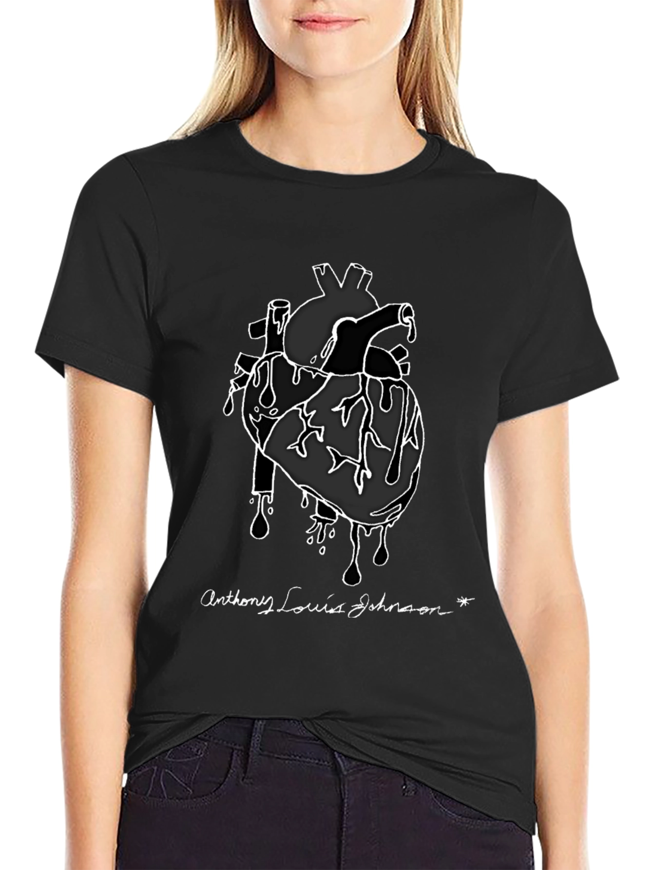 Camiseta Negra Corazón Anatómico