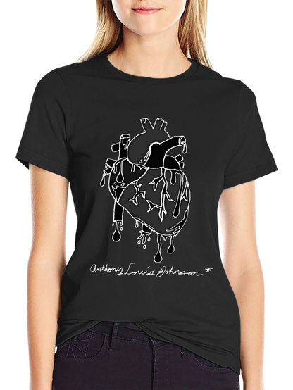 Camiseta Negra Corazón Anatómico