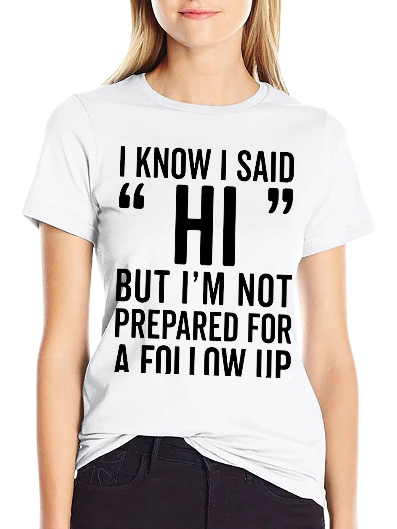 Camiseta Negra con Estampa de Humor Hi