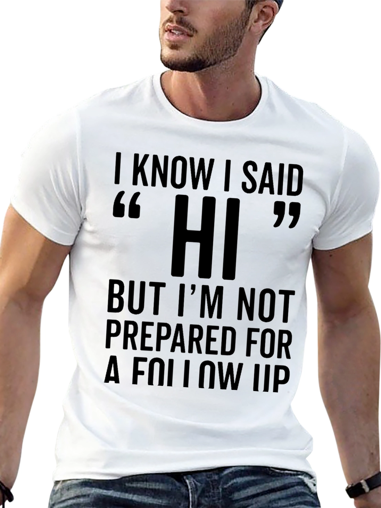 Camiseta Negra con Estampa de Humor Hi