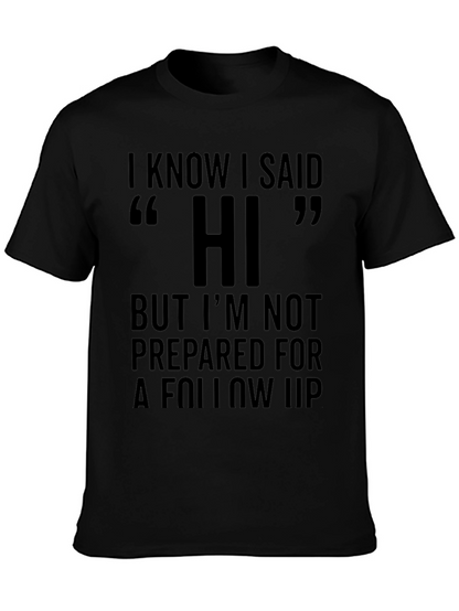 Camiseta Negra con Estampa de Humor Hi