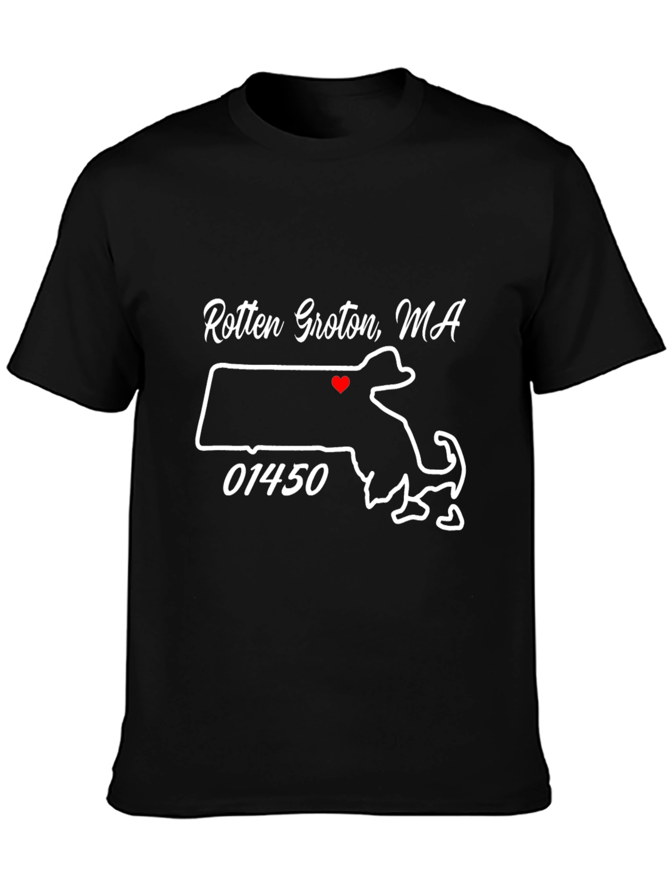 Camiseta Negra Rotten Groton MA con Mapa