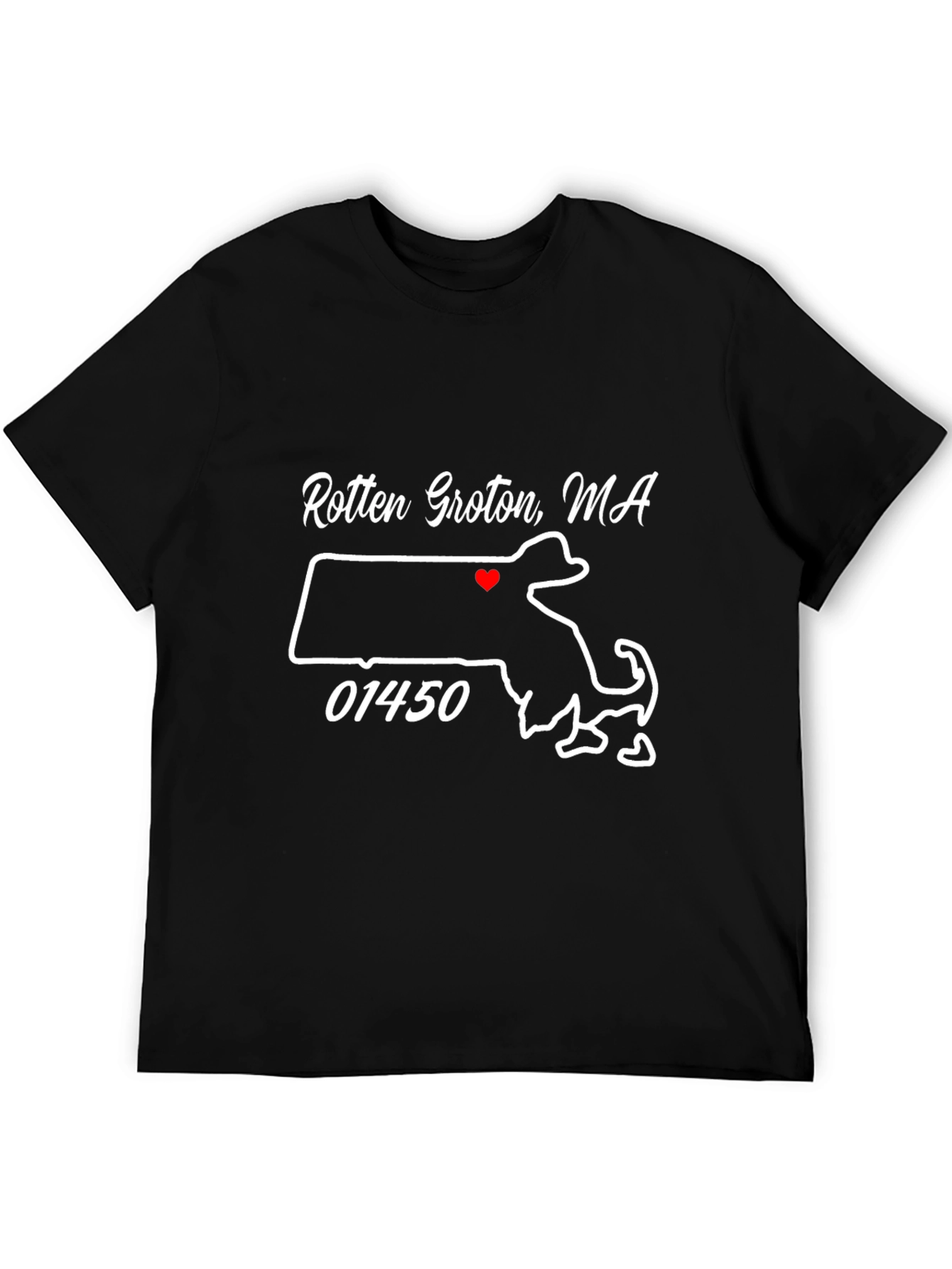 Camiseta Negra Rotten Groton MA con Mapa