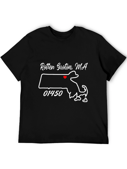 Camiseta Negra Rotten Groton MA con Mapa