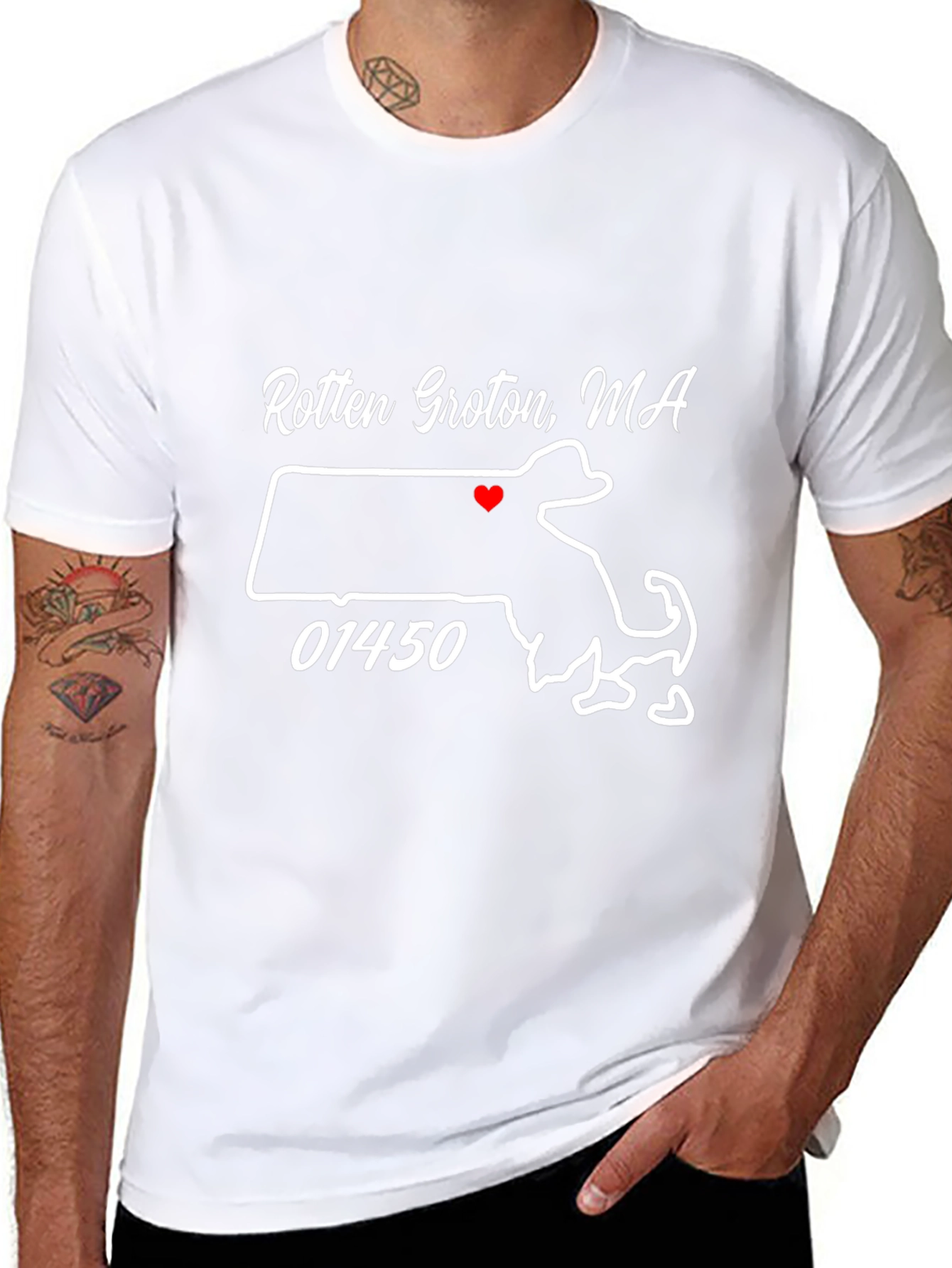 Camiseta Negra Rotten Groton MA con Mapa