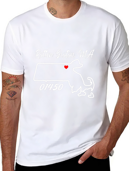 Camiseta Negra Rotten Groton MA con Mapa