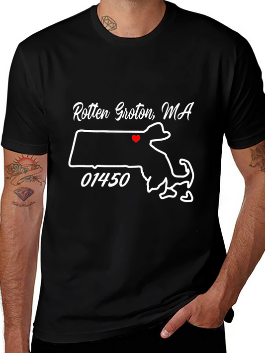 Camiseta Negra Rotten Groton MA con Mapa