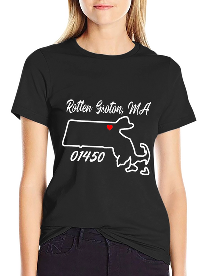 Camiseta Negra Rotten Groton MA con Mapa
