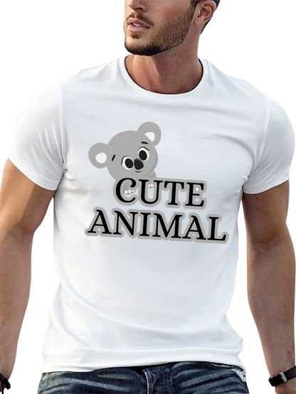 Camiseta Negra con Diseño de Koala Cute Animal