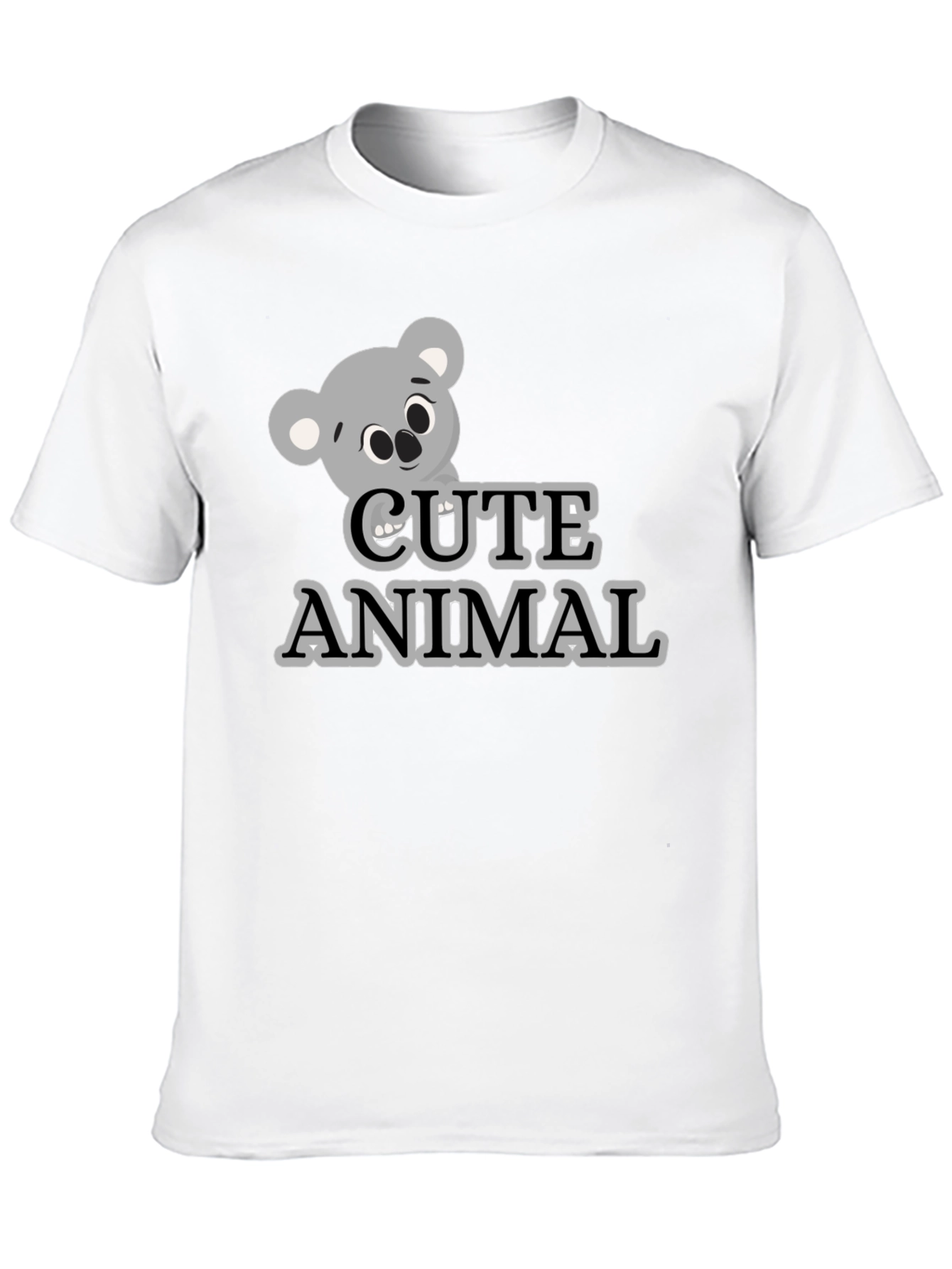 Camiseta Negra con Diseño de Koala Cute Animal
