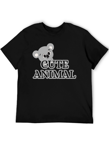 Camiseta Negra con Diseño de Koala Cute Animal