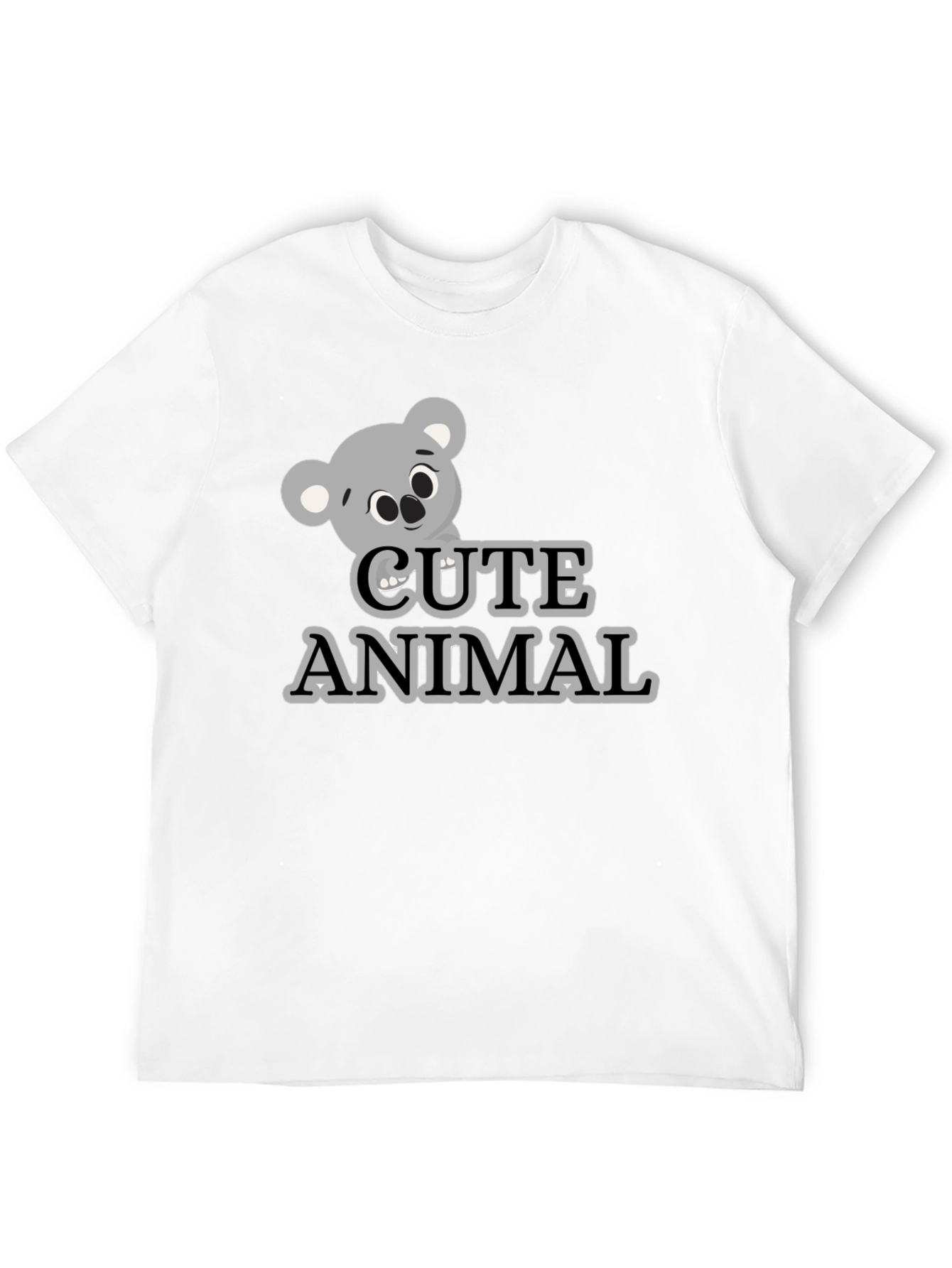 Camiseta Negra con Diseño de Koala Cute Animal