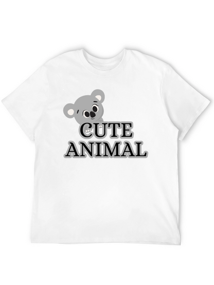 Camiseta Negra con Diseño de Koala Cute Animal