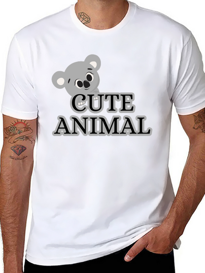 Camiseta Negra con Diseño de Koala Cute Animal