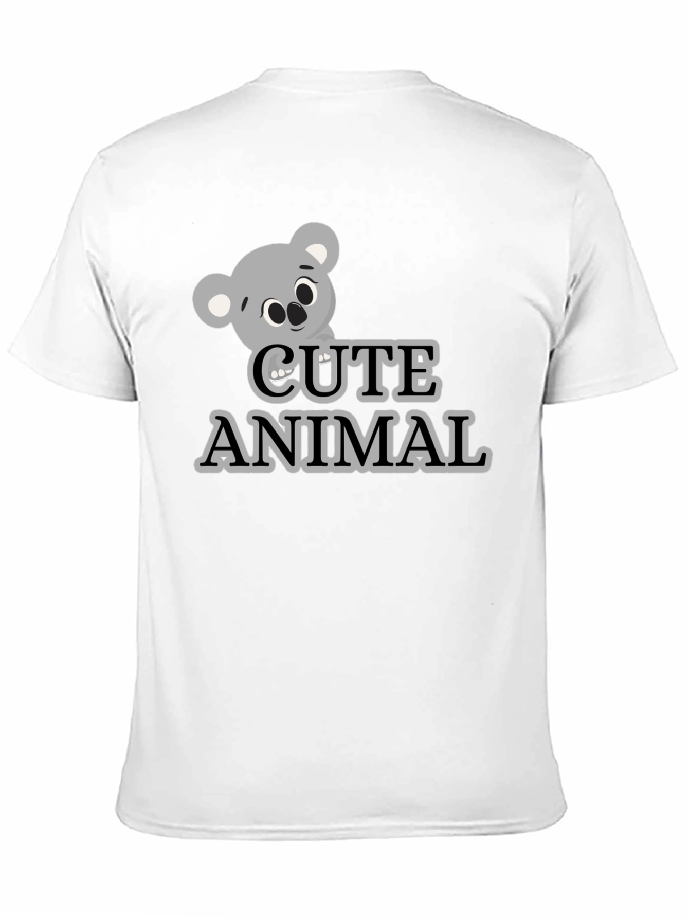 Camiseta Negra con Diseño de Koala Cute Animal