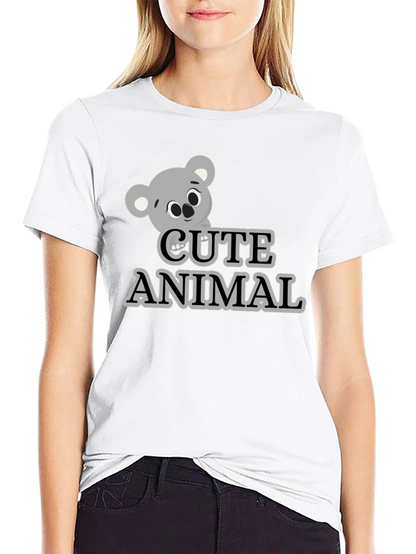 Camiseta Negra con Diseño de Koala Cute Animal