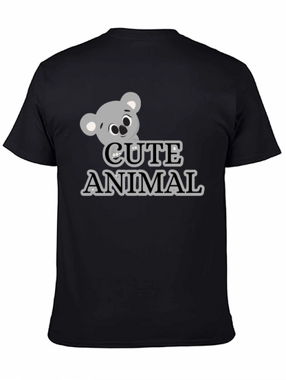 Camiseta Negra con Diseño de Koala Cute Animal